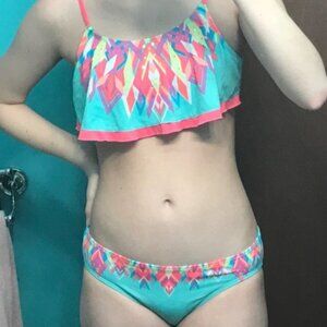 Multi Color 2 Pcs Justice Bikini Swimsuit size 14